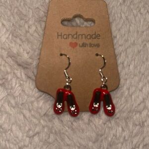 Red slipper earrings